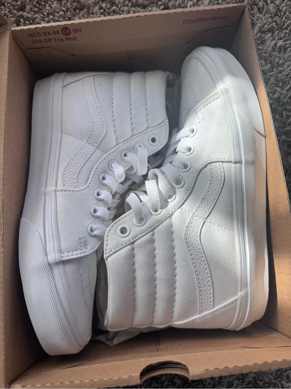 VANS SK8-Hi sneakers True White Size 6.5